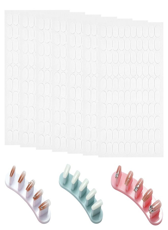LUSTRIB 600 Pcs Double Sided Adhesive Nail Sticky Tabs, Clear Sticky Tabs for Nails, Pre-Cut Press On Nails Sticky Tabs for Nail Art Display Practice Holder and Color Chart Display Book - Image 1